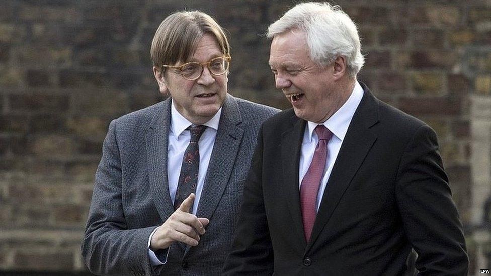 Guy Verhofstadt speaking to David Davis