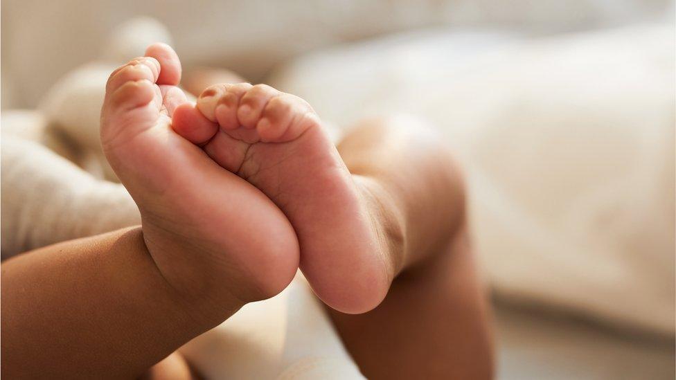 Newborn baby's feet