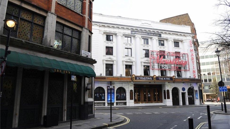 Theatres in the West End are deserted after they were ordered to close