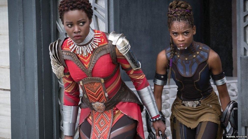 Lupita Nyong'o and Letitia Wright