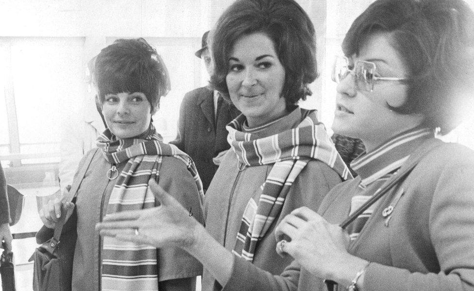 Tanya Novacoff, Roberta Johnson and Charlene Delmonico at Denver airport