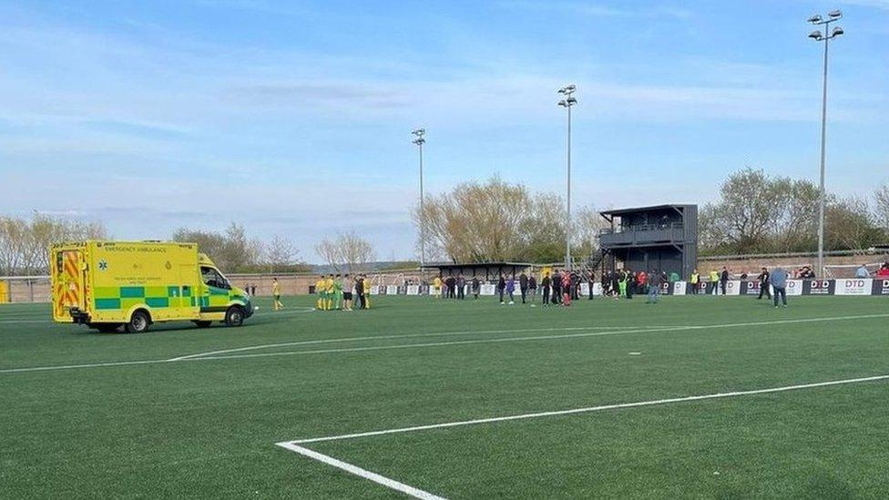 Ambulance on the pitch