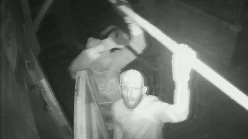 Men breaking into sports club