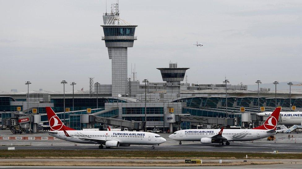 Planes at Ataturk airport