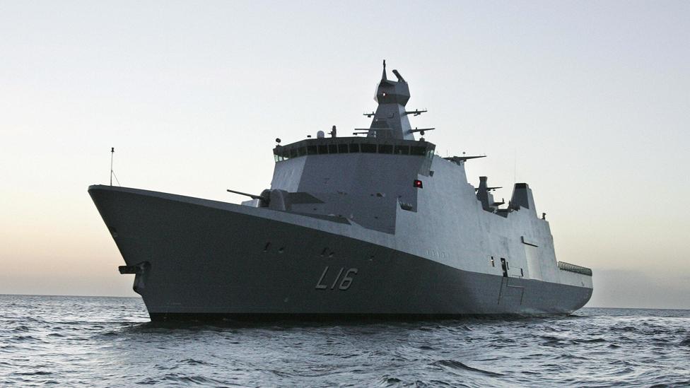 Danish naval support ship Absalon, 13 Jan 05 file pic