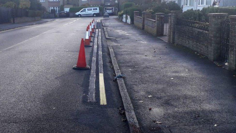 Yellow lines being removed