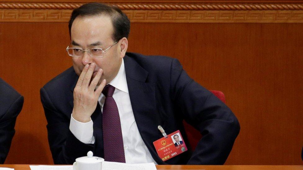 Chongqing Municipality Communist Party Secretary Sun Zhengcai attends the opening session of China's National People's Congress (NPC) at the Great Hall of the People in Beijing, China 5 March 2016