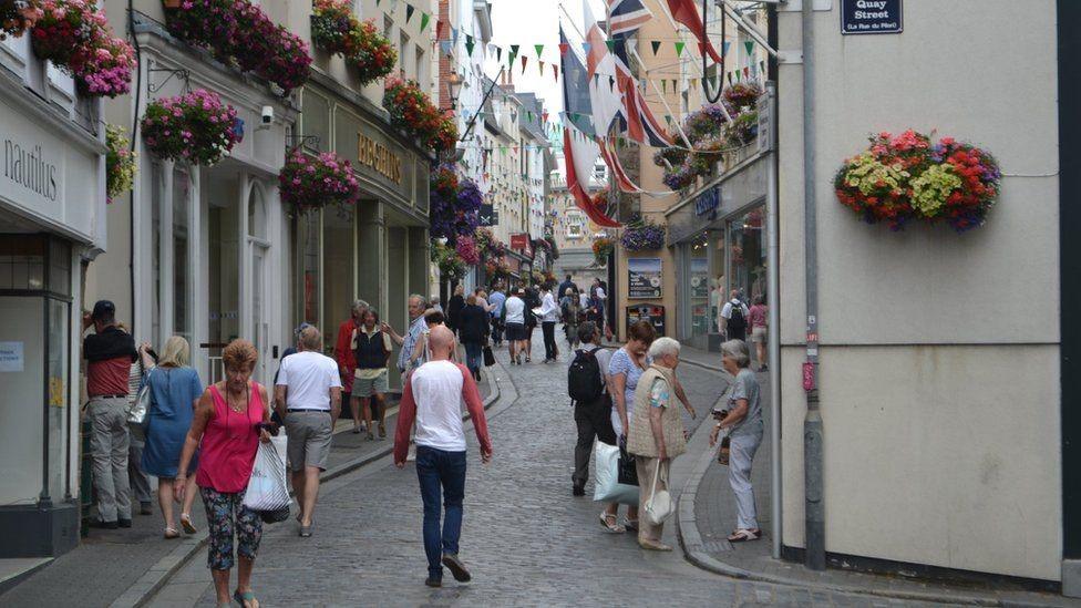 A photo of a street in Guernsey