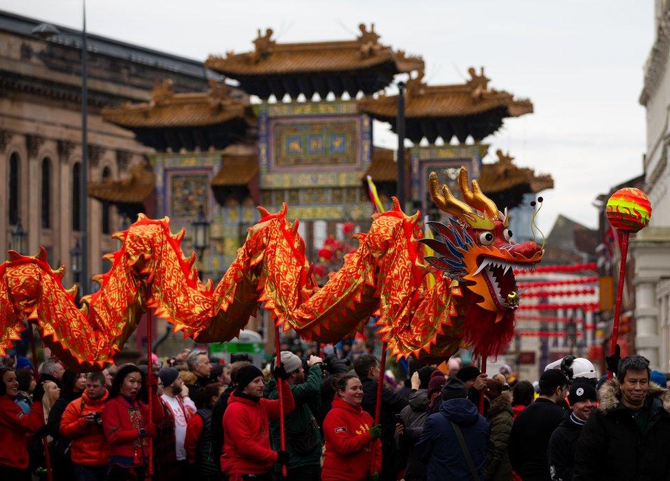 dragon parade in Liverpool