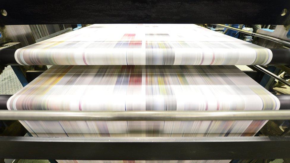 Newspapers being printed