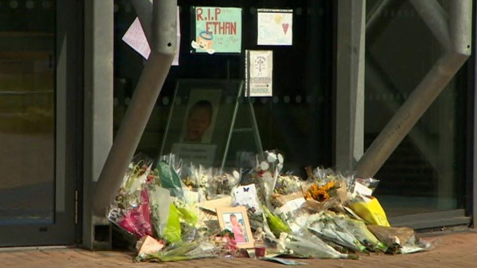 Flowers and tributes at All Saints Academy