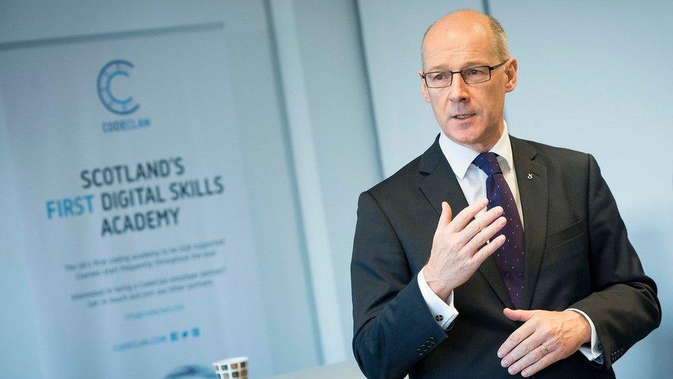 John Swinney at launch of digital skills academy