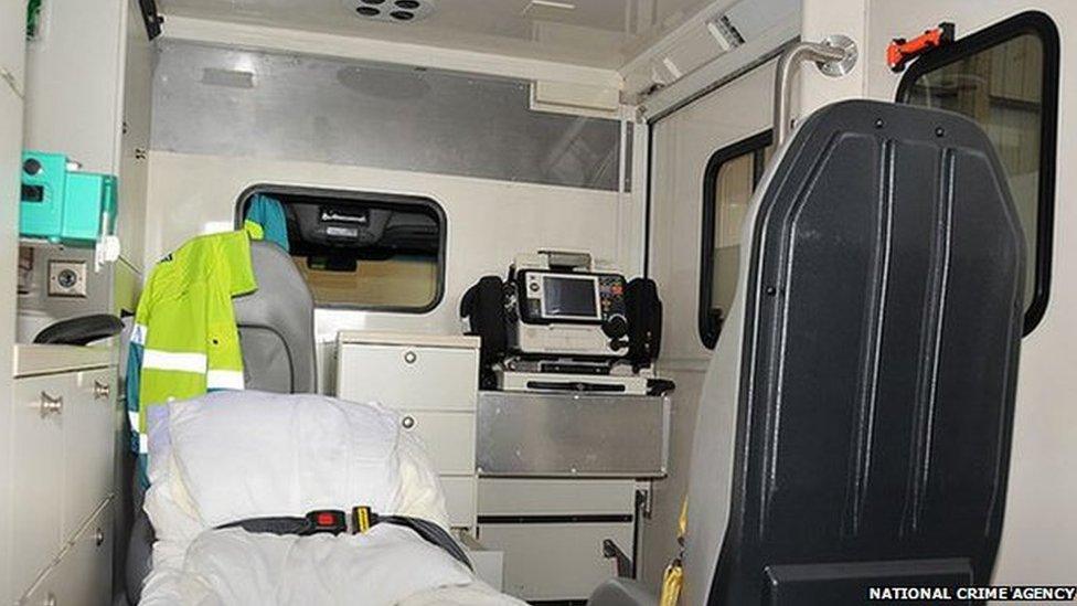 Inside the ambulance