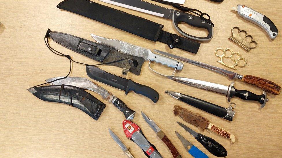 Knives recovered by police