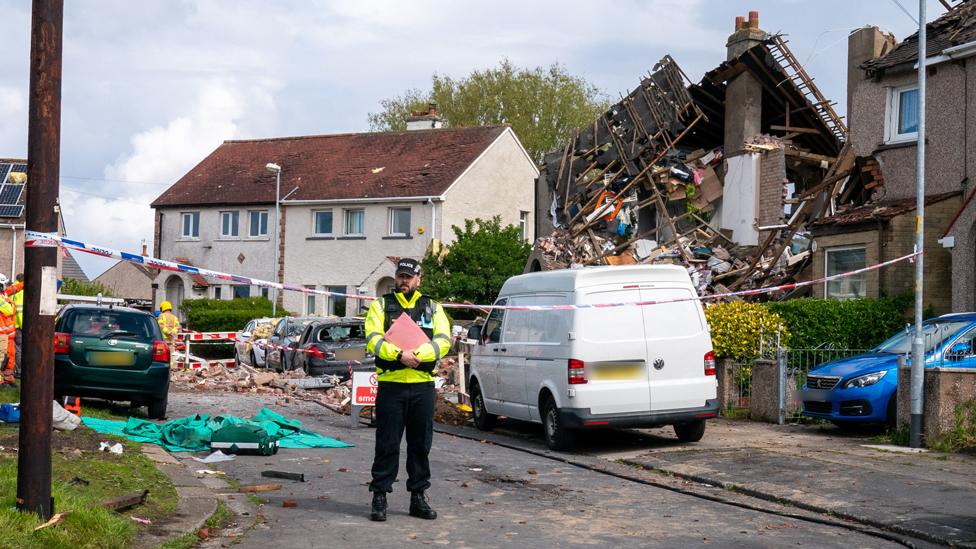 Scene of gas blast in Heysham in 2021