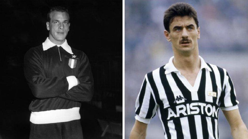 John Charles and Ian Rush when they played for Juventus