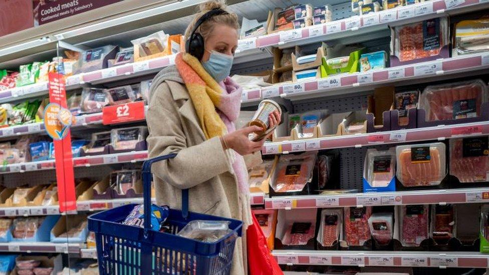 Shopper in Sainsbury's