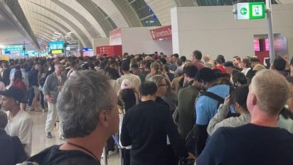 Queues at Dubai International Airport