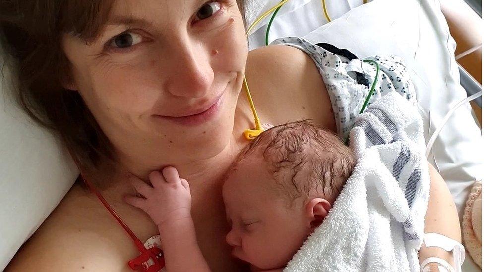 Michelle Morgan Davies and her baby