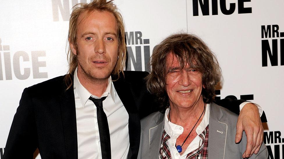 Rhys Ifans with Marks at the premiere of Mr Nice in 2010