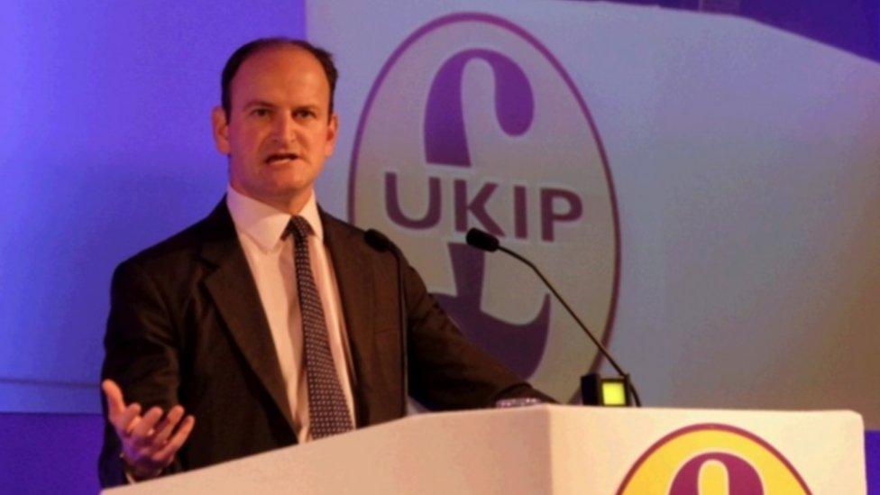 Douglas Carswell speaking at the UKIP conferene