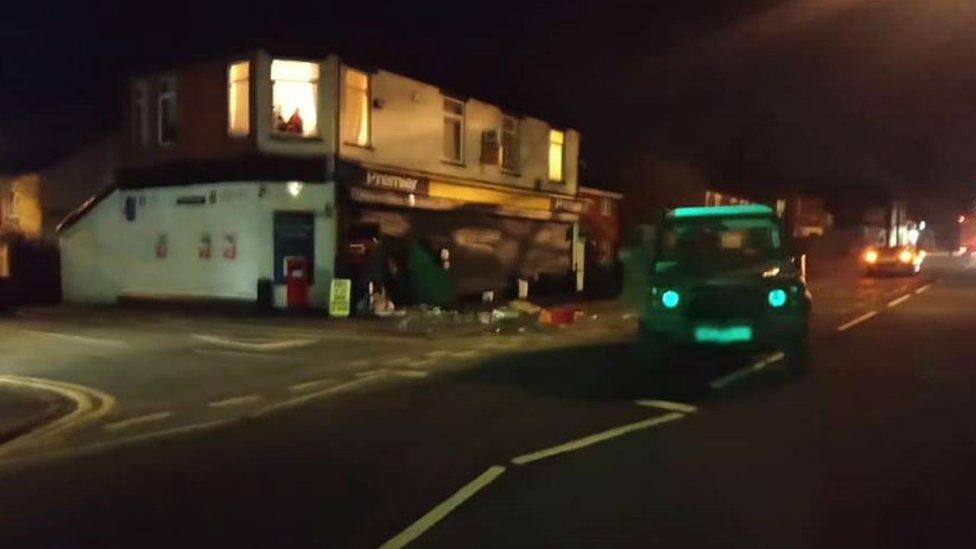 Scene after Finedon ram-raid