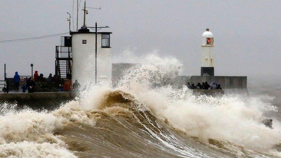 Waves at Porthcawl, south Wales