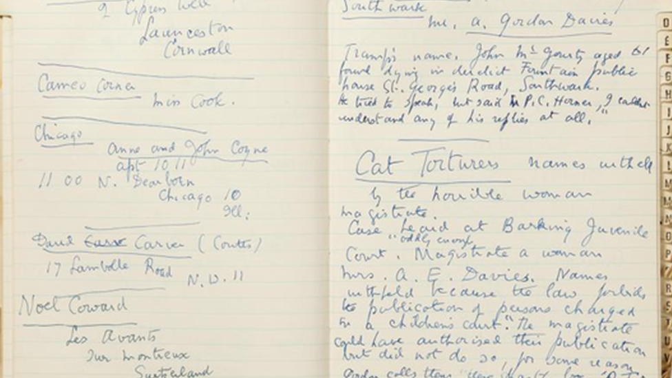 Dame Edith Sitwell's address book