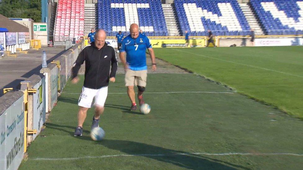 Patients playing football