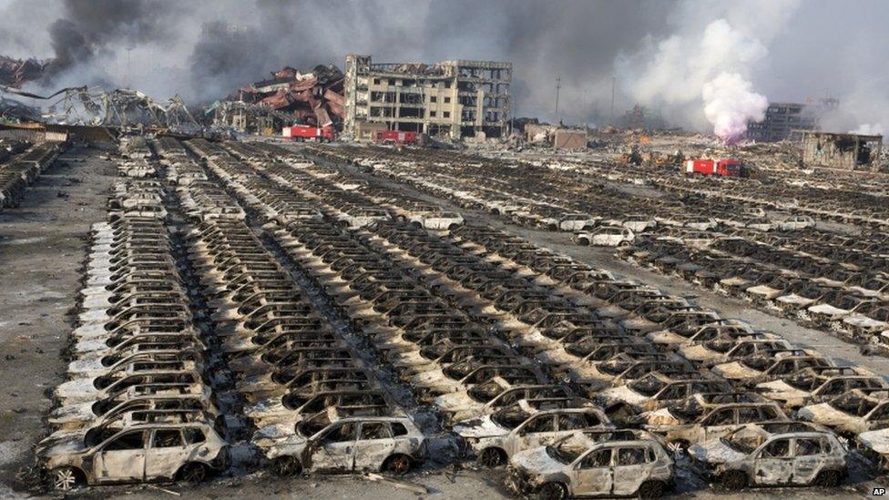 Burnt cars