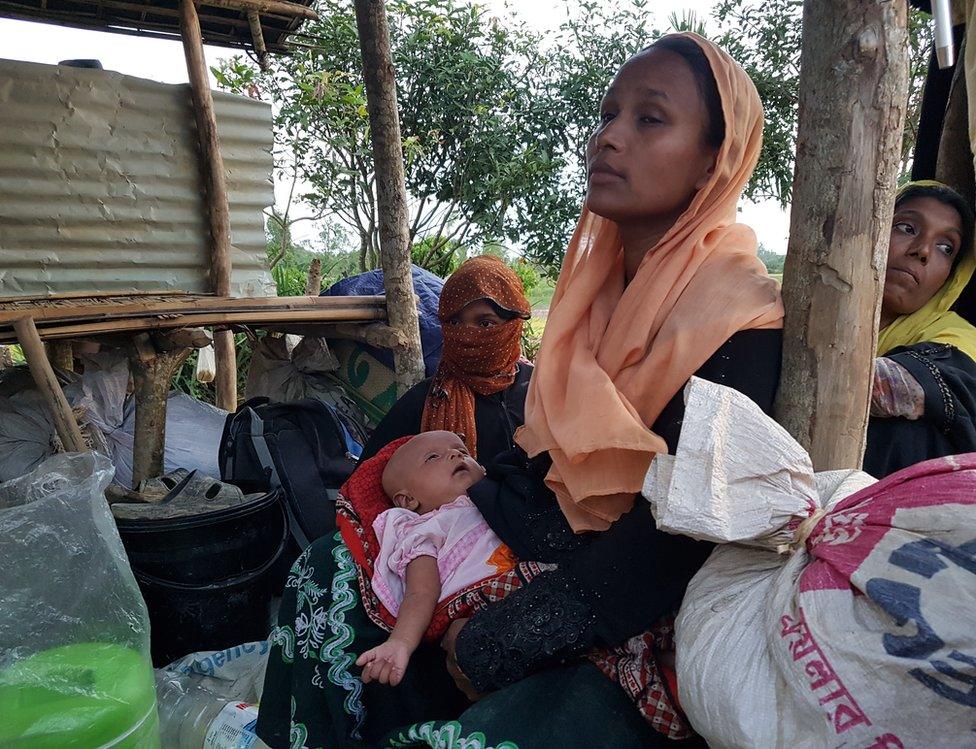 Rohingya woman and baby