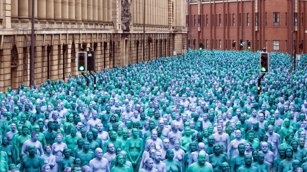 Spencer Tunick photo shoot