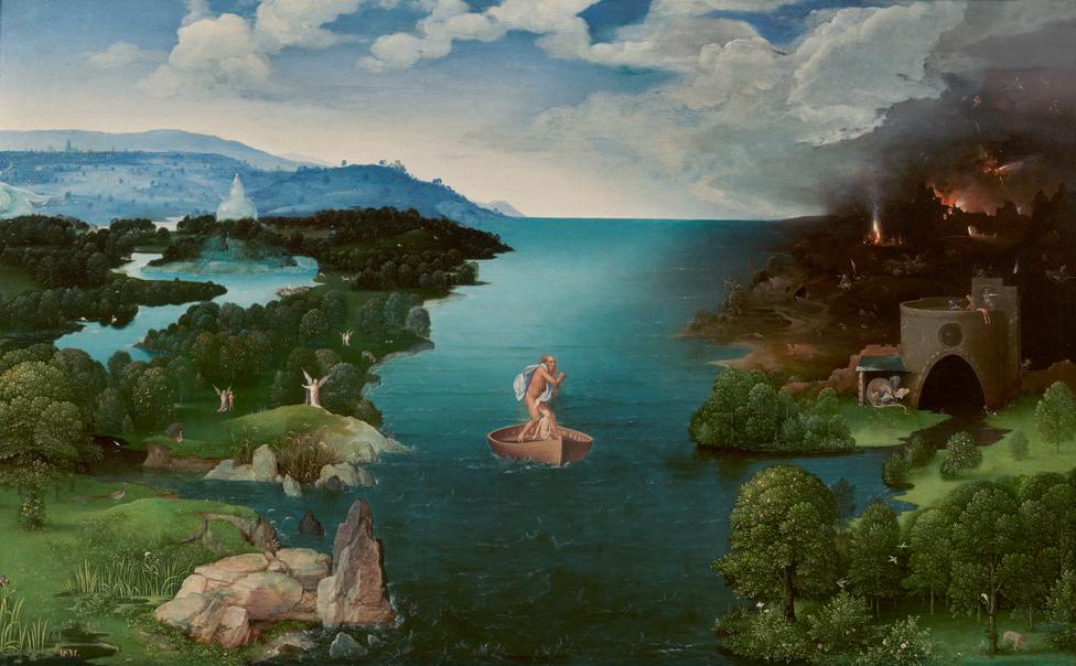 El paso de la laguna Estigia (Landscape with Charon Crossing the Styx) by Joachim Patinir