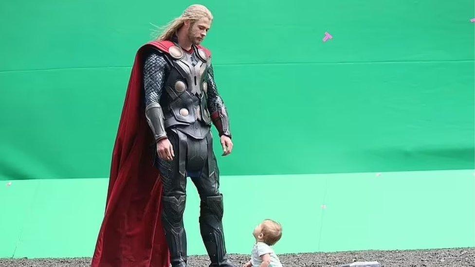 Chris Hemsworth and his daughter India.