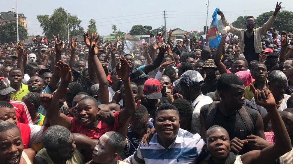 Celebrating supporters of Felix Tshisekedi