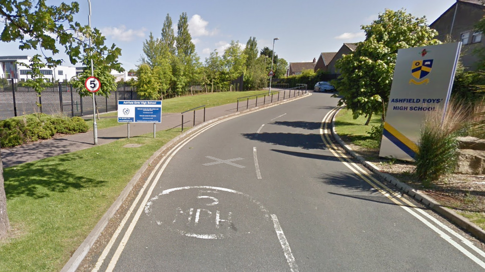 Ashfield Girls' High and Ashfield Boys' High schools signs