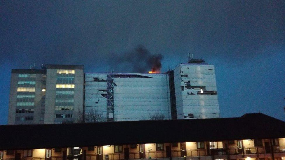 Fire at empty block of flats in Swansea