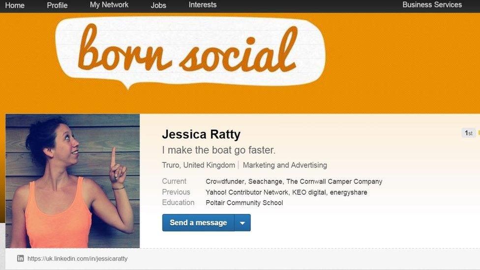 Jess Ratty LinkedIn profile page