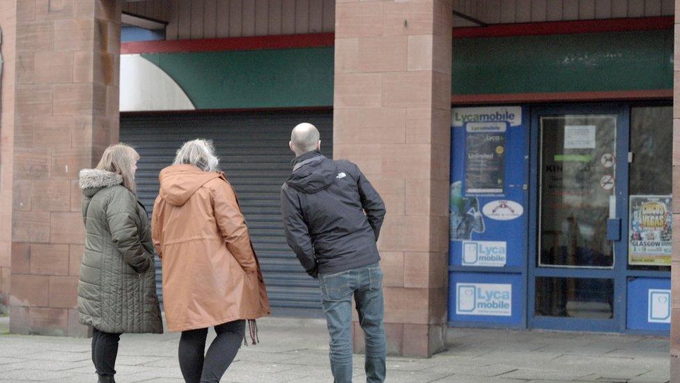 Rose and Jacquie, with Mark Daly, went back to the Gorbals post office for the first time since they were fired