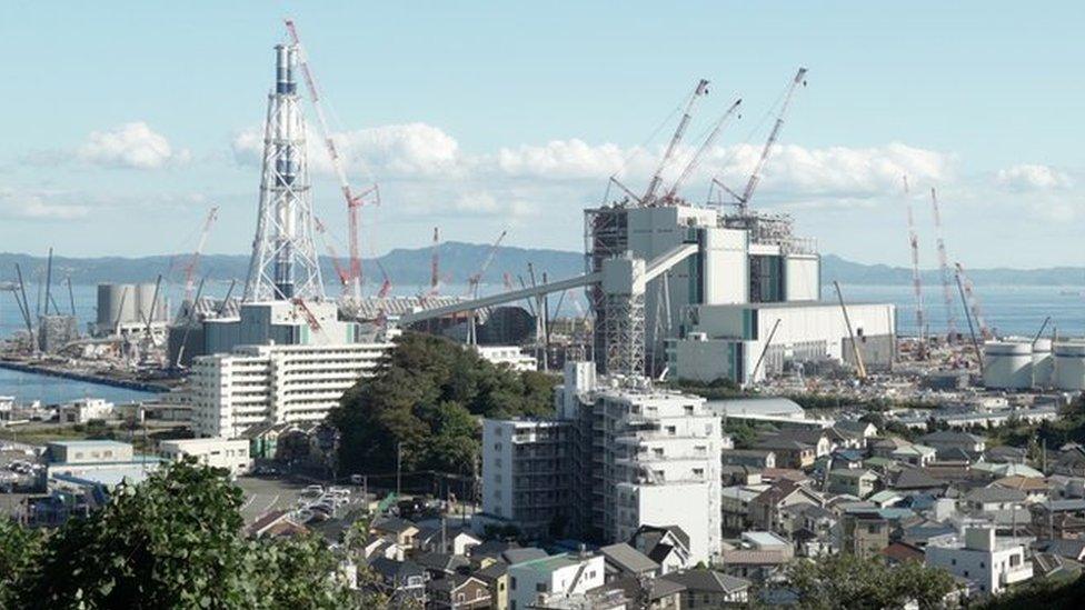 A new coal-fired power plant being built in Japan