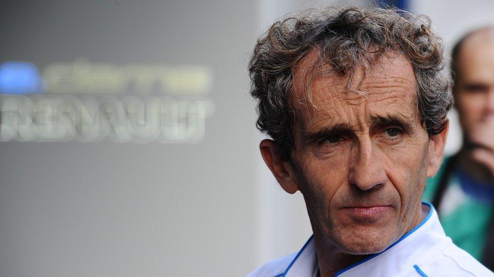 Alain Prost in the RENAULT e.dams garage