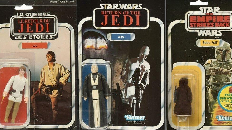 Star Wars The Return of the Jedi Luke Skywalker vintage, 8D8 and Bobba Fett figures