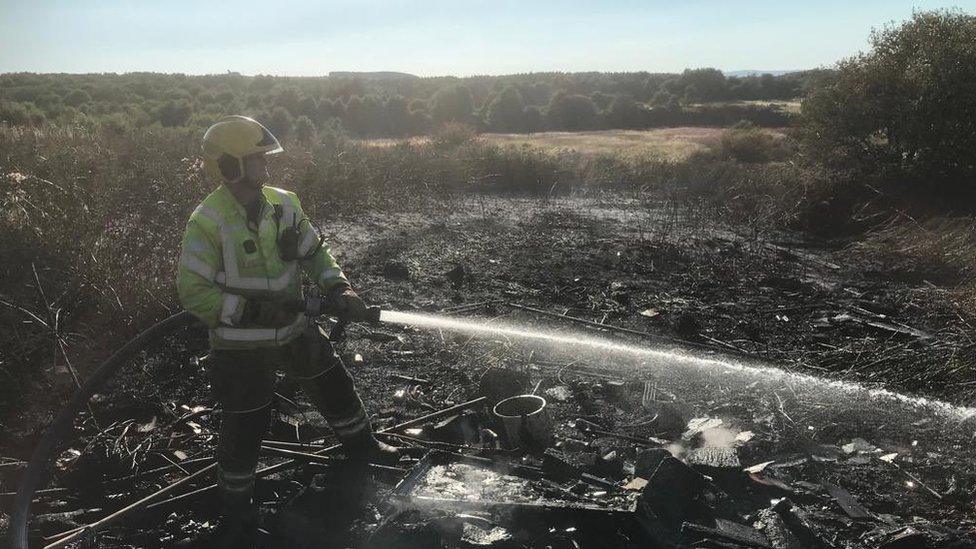 Firefighter at Easington Lane