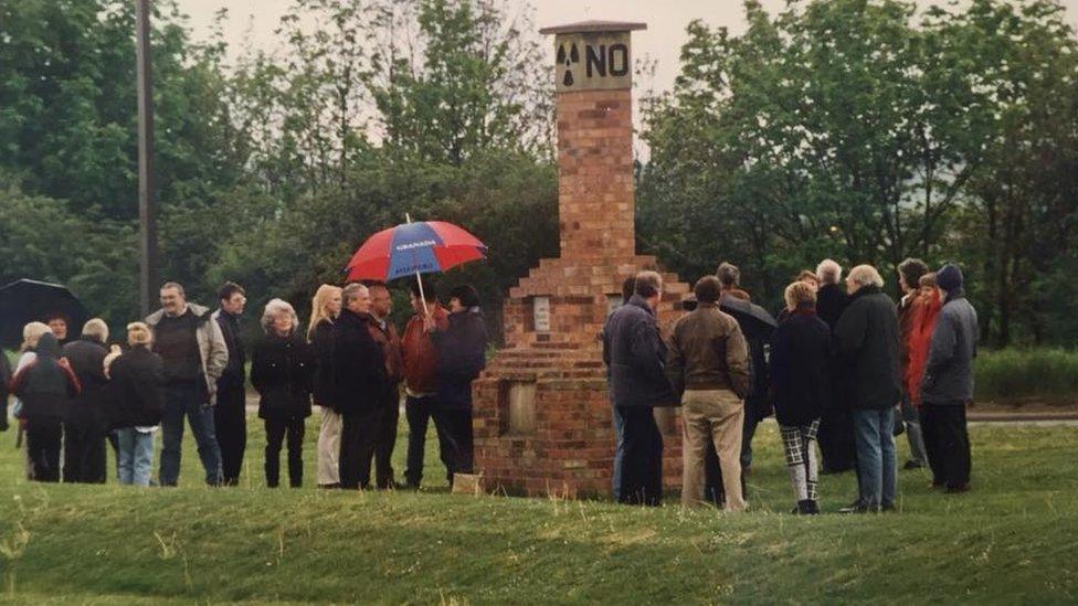 Bedfordshire Against Nuclear Dumping monument