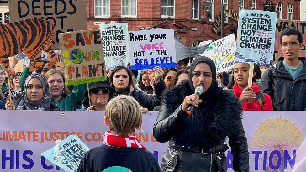 protestors in Cardiff