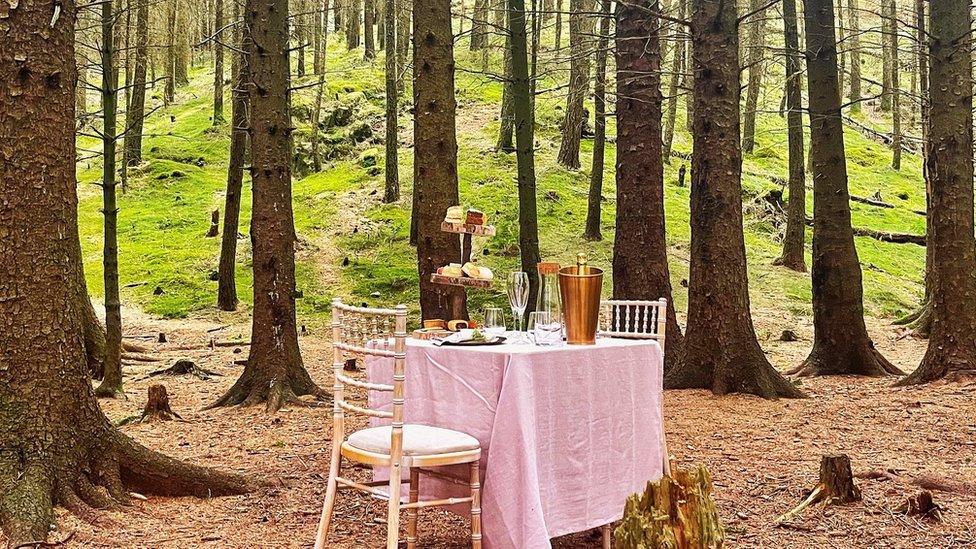 Picture of the table set for the birthday celebration