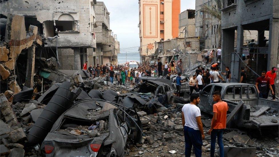 Aftermath of strikes in Gaza