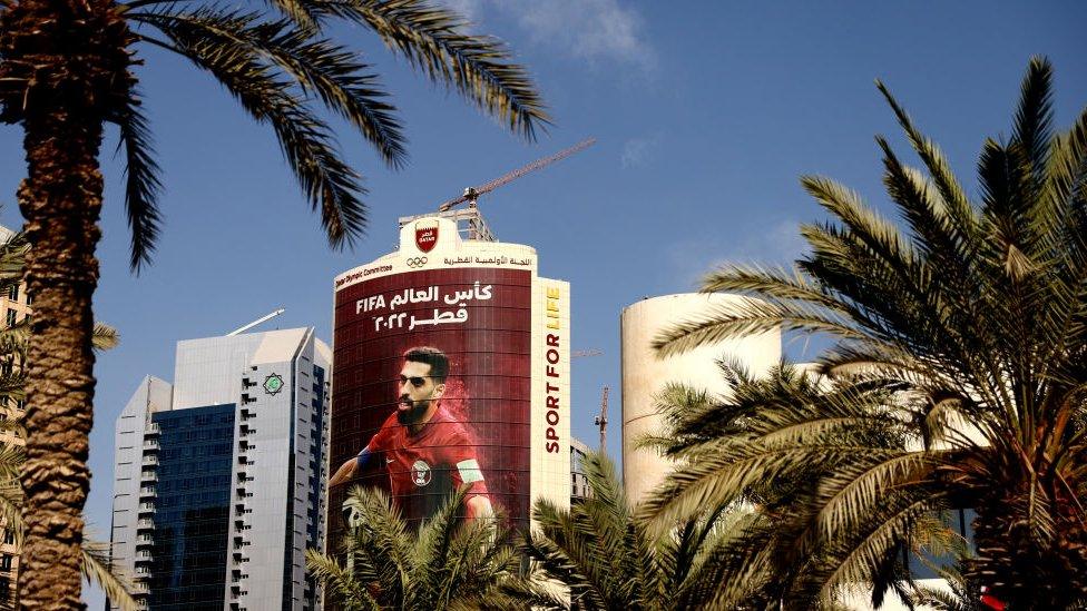 A general view of the West Bay area ahead of the Fifa World Cup Qatar 2022 at on November 18, 2022 in Doha, Qatar