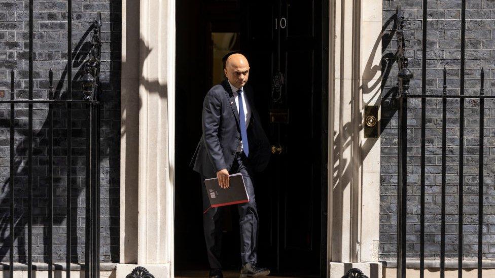 Sajid Javid leaving Downing Street on 5 July