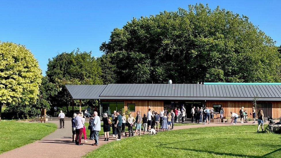 Public queuing to get into public event